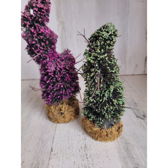 Dept 56 Halloween glitter spooky topiary Xmas‎ village set - Picture 4 of 6